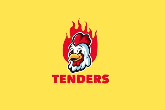 Tenders chicken mascot logo
