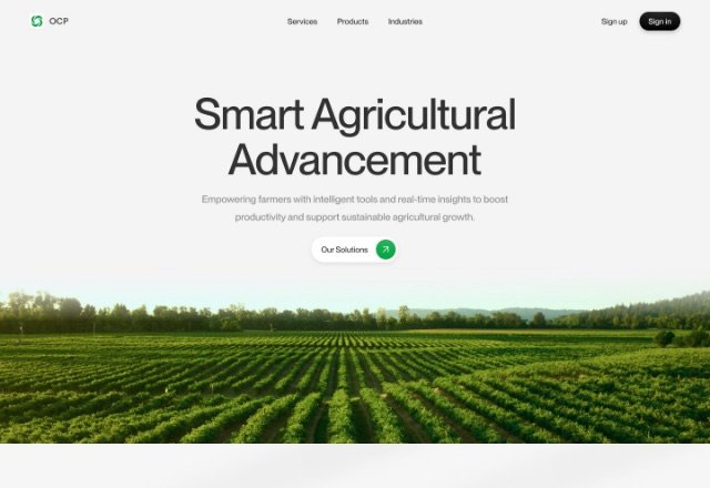 OCP smart agriculture landing page